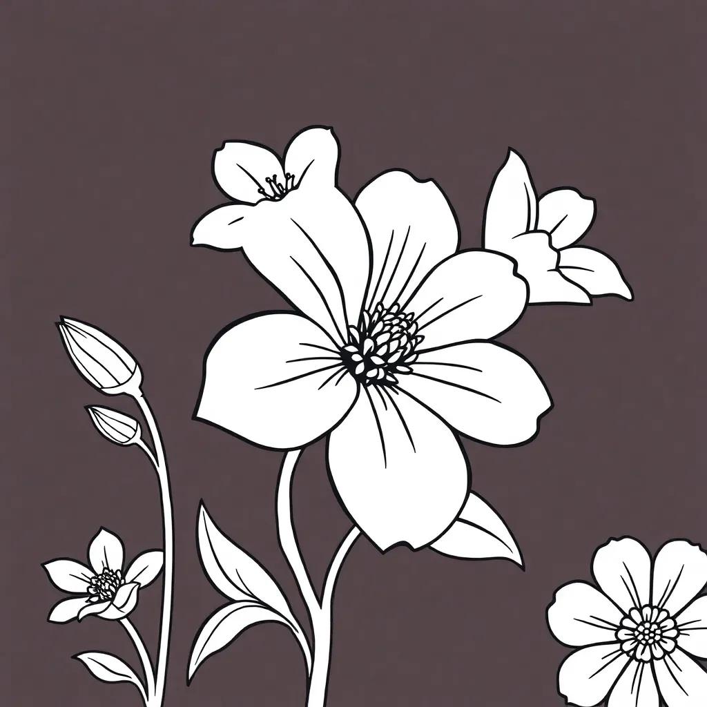 Printable Flowers Coloring Pages