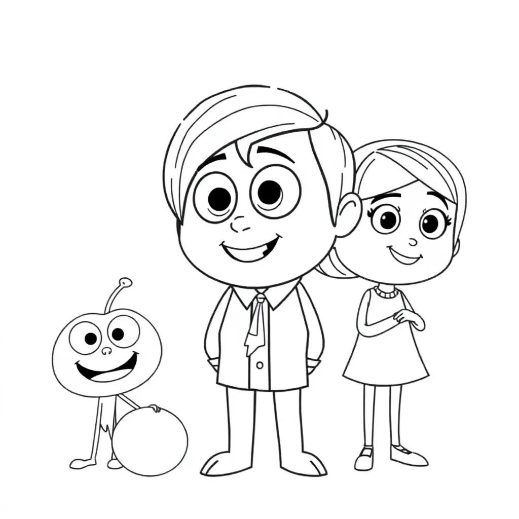 Printable Inside Out 2 Characters Coloring Pages