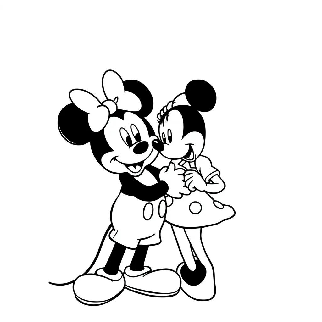 Printable Mickey And Minnie Mouse Coloring Pages