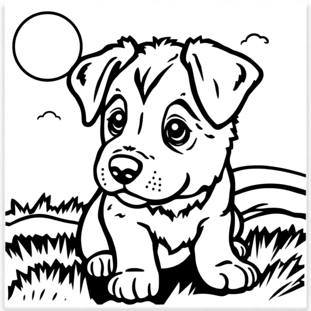 Puppy Coloring Page Free Printable