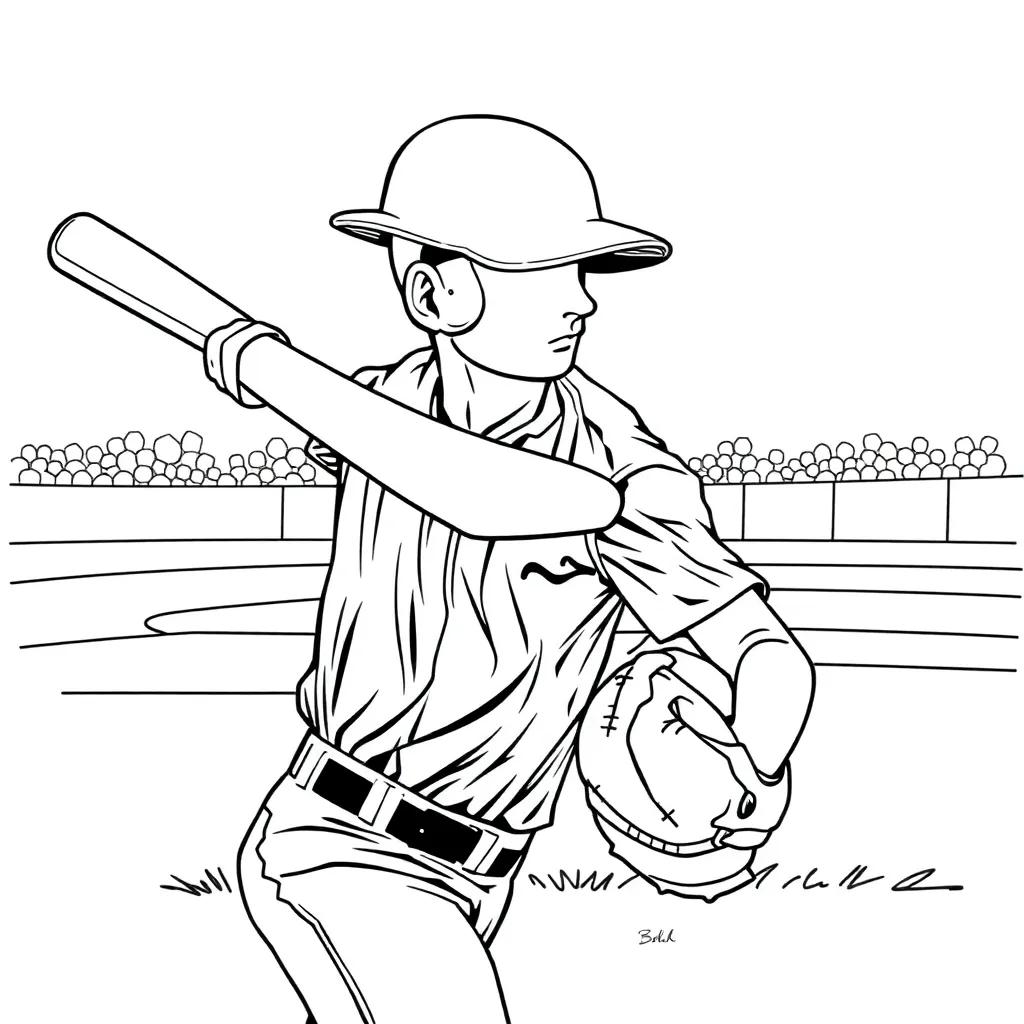Realistic Baseball Coloring Pages