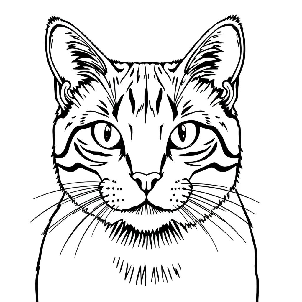 Realistic Cat Coloring Pages For Adults