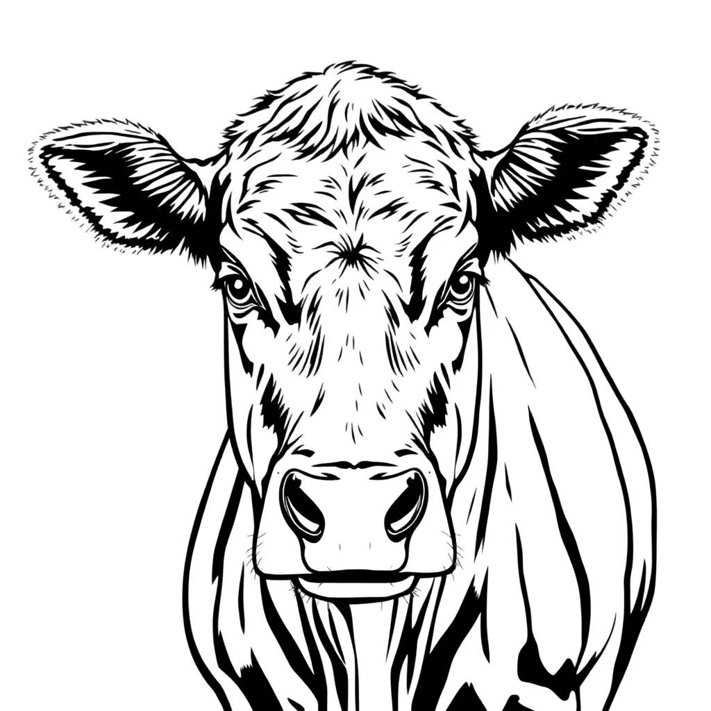 Realistic Cow Coloring Pages