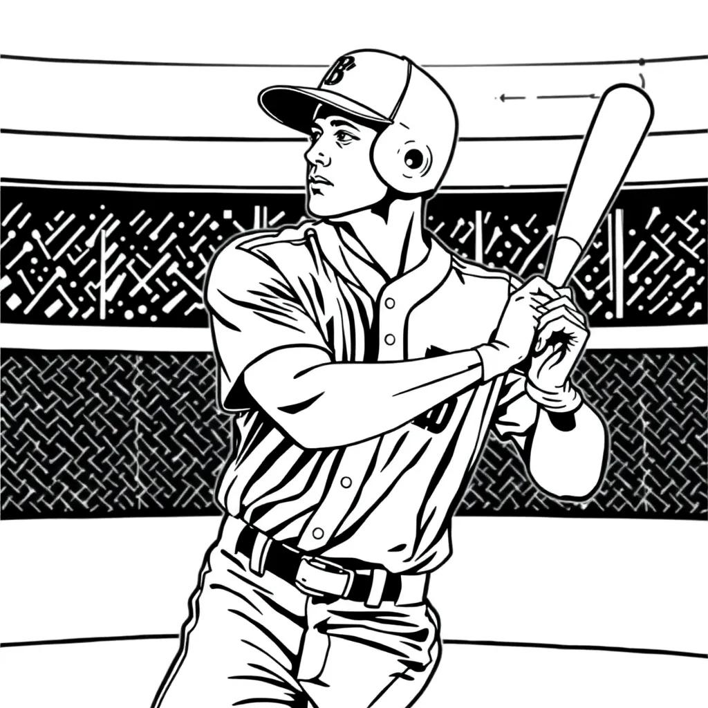 Realistic Baseball Player Coloring Pages
