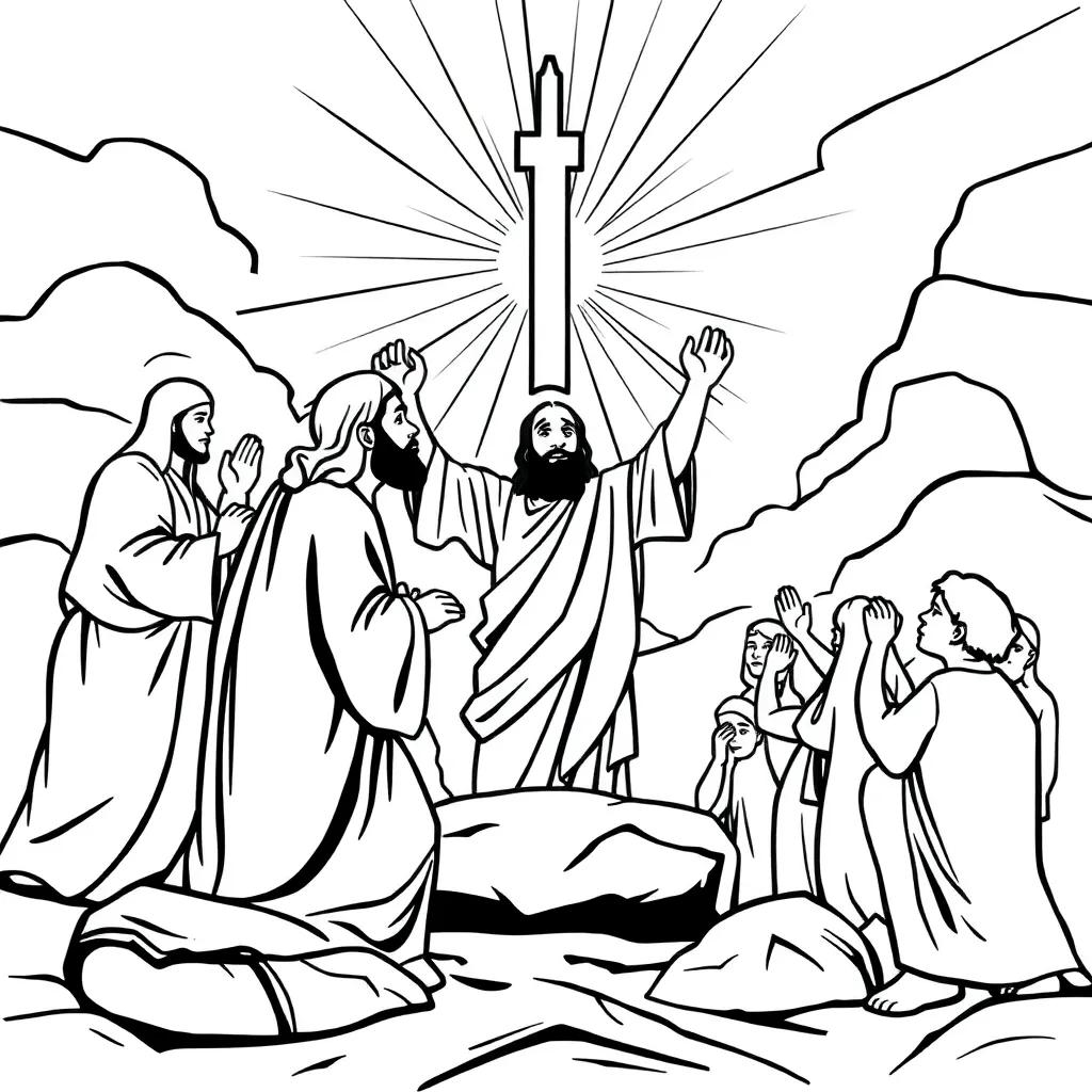 Resurrection Of Jesus Coloring Page