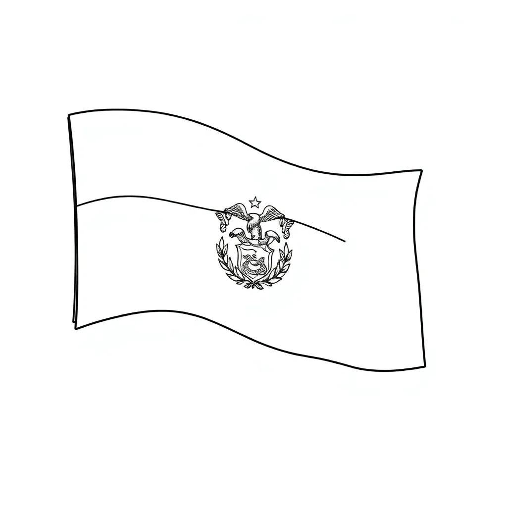 El Salvador Flag Coloring Page
