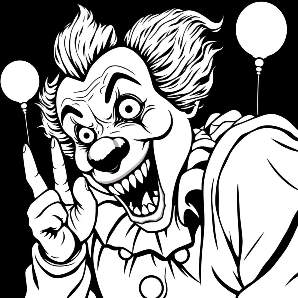 Scary Clowns Coloring Pages