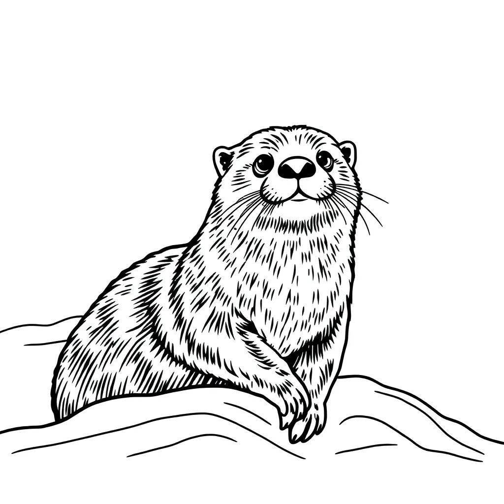 Sea Otter Coloring Page