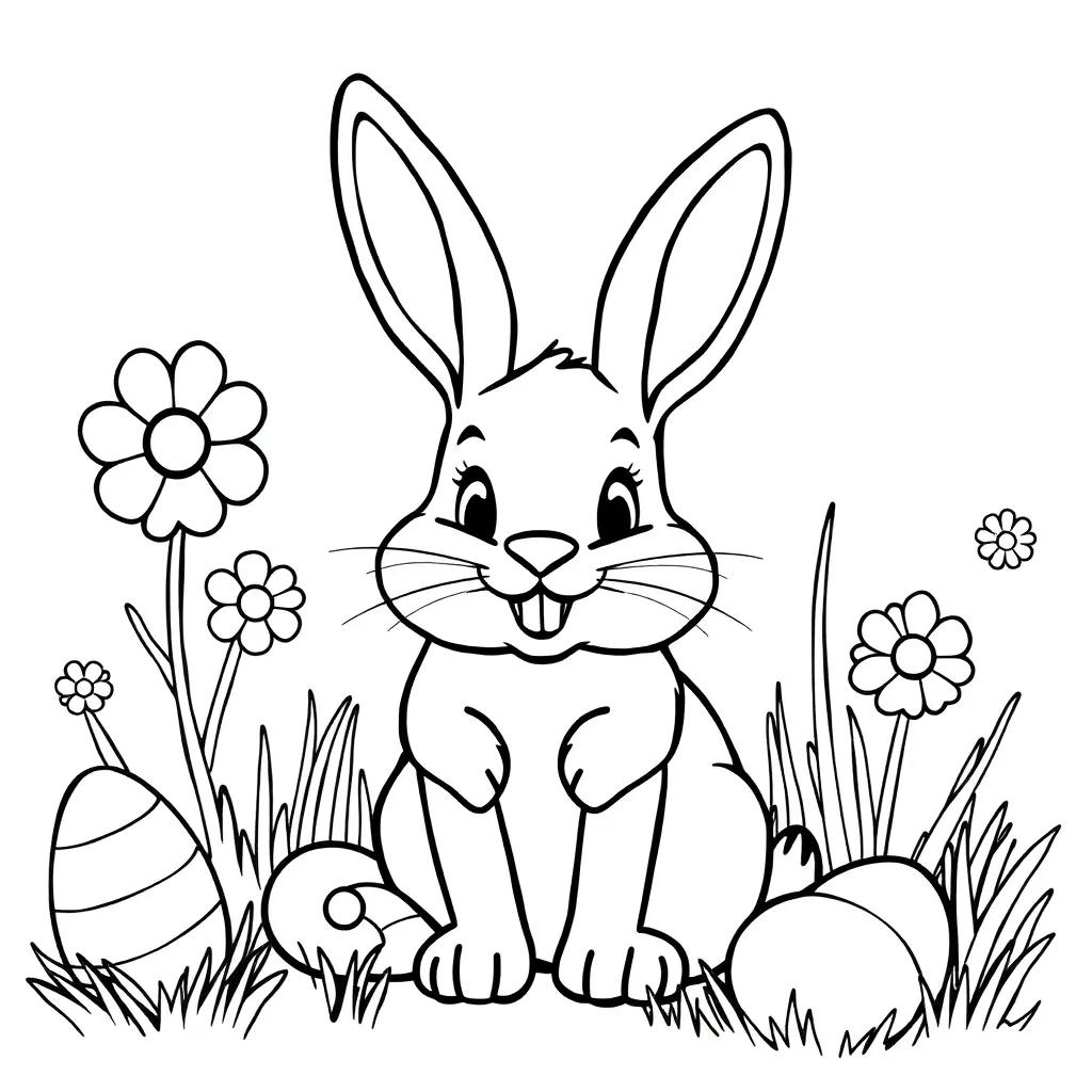 Simple Easter Bunny Coloring Pages