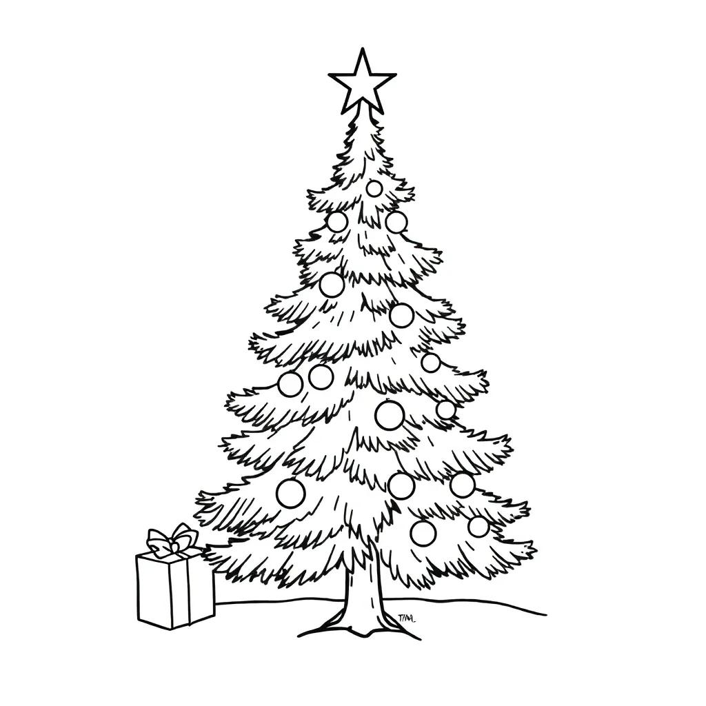 Small Christmas Tree Coloring Pages