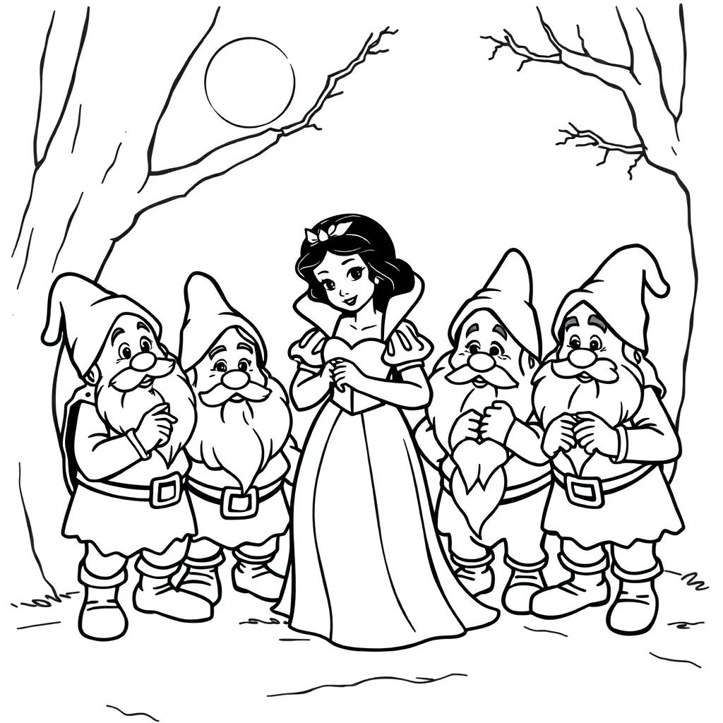Snow White Seven Dwarfs Coloring Pages Snow White Seven Dwarfs Coloring Pages