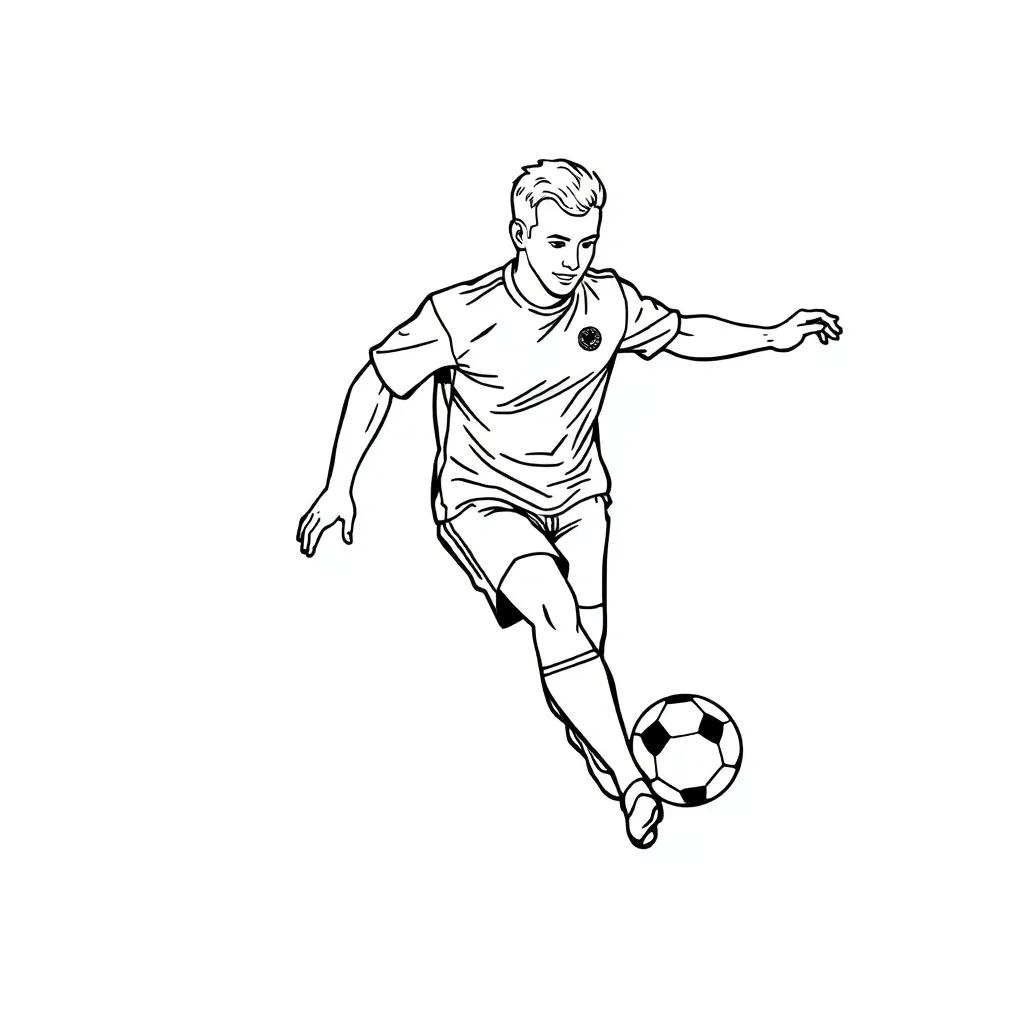 Soccer Player Coloring Page