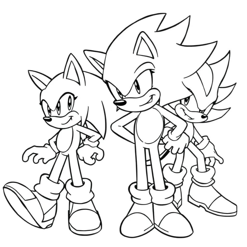 Sonic Tails Knuckles And Shadow Coloring Pages