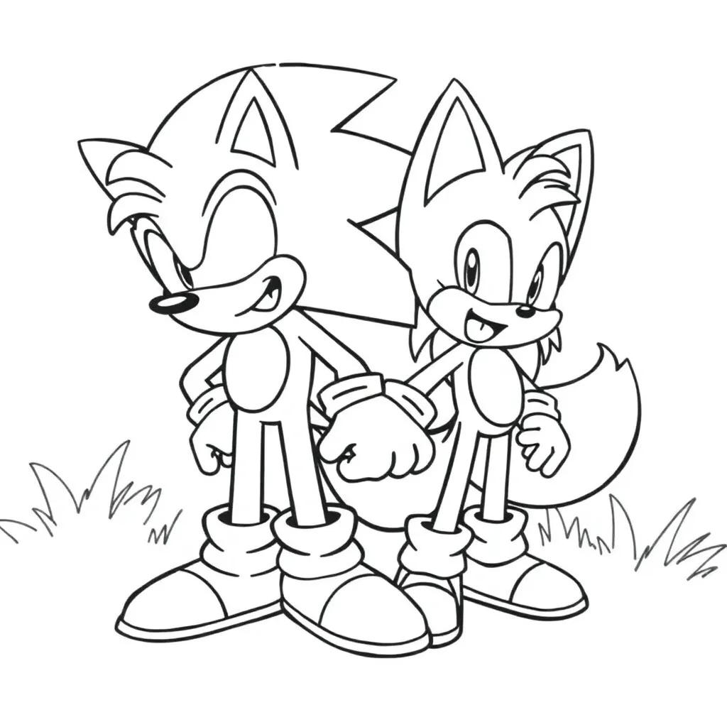 Sonic And Tails Coloring Page
