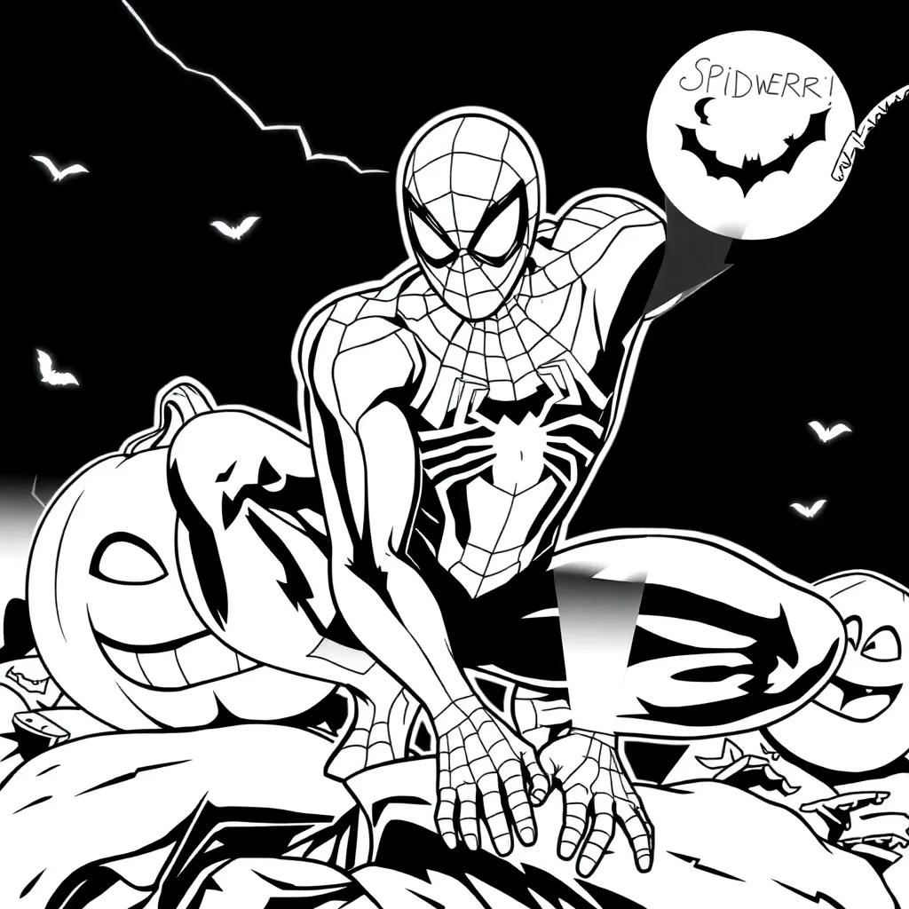 Spider Man Halloween Coloring Pages