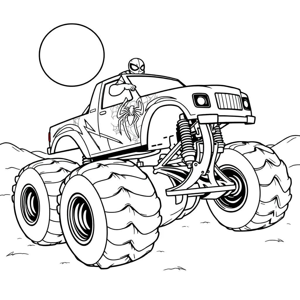 Spiderman Monster Truck Coloring Pages
