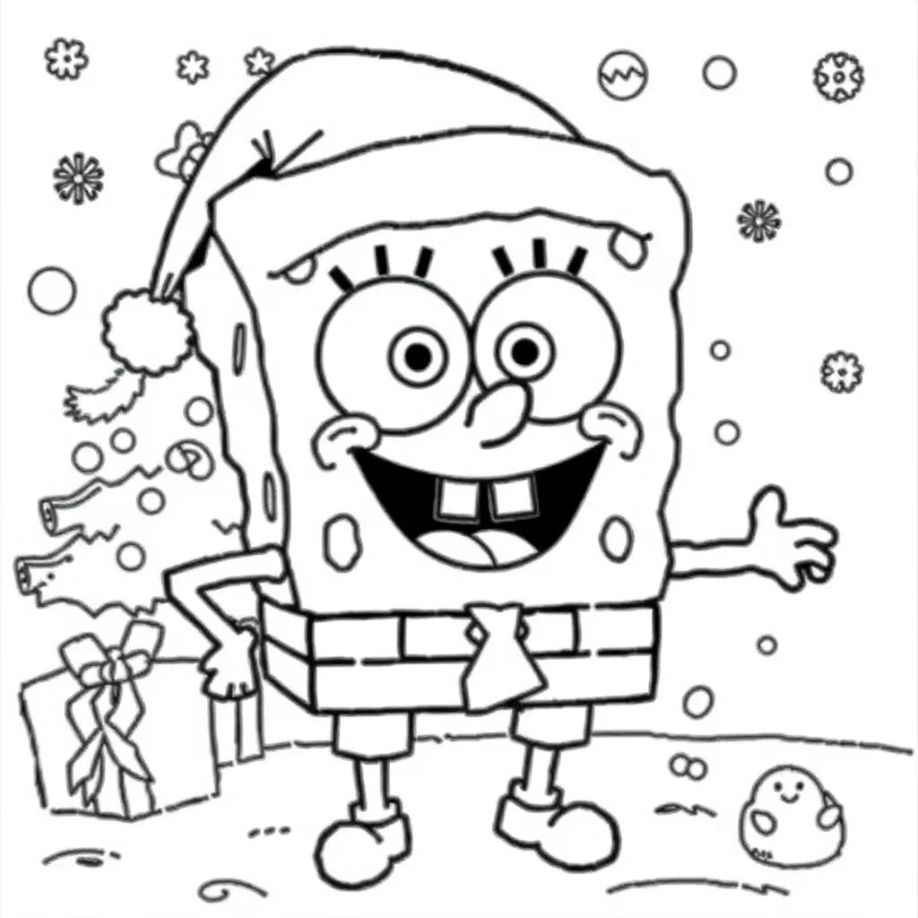 Spongebob Christmas Color Pages Spongebob Christmas Color Pages