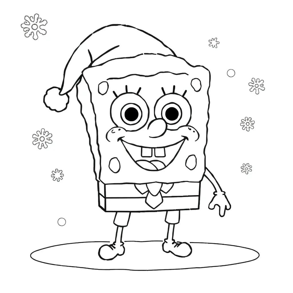 Spongebob Christmas Coloring Page