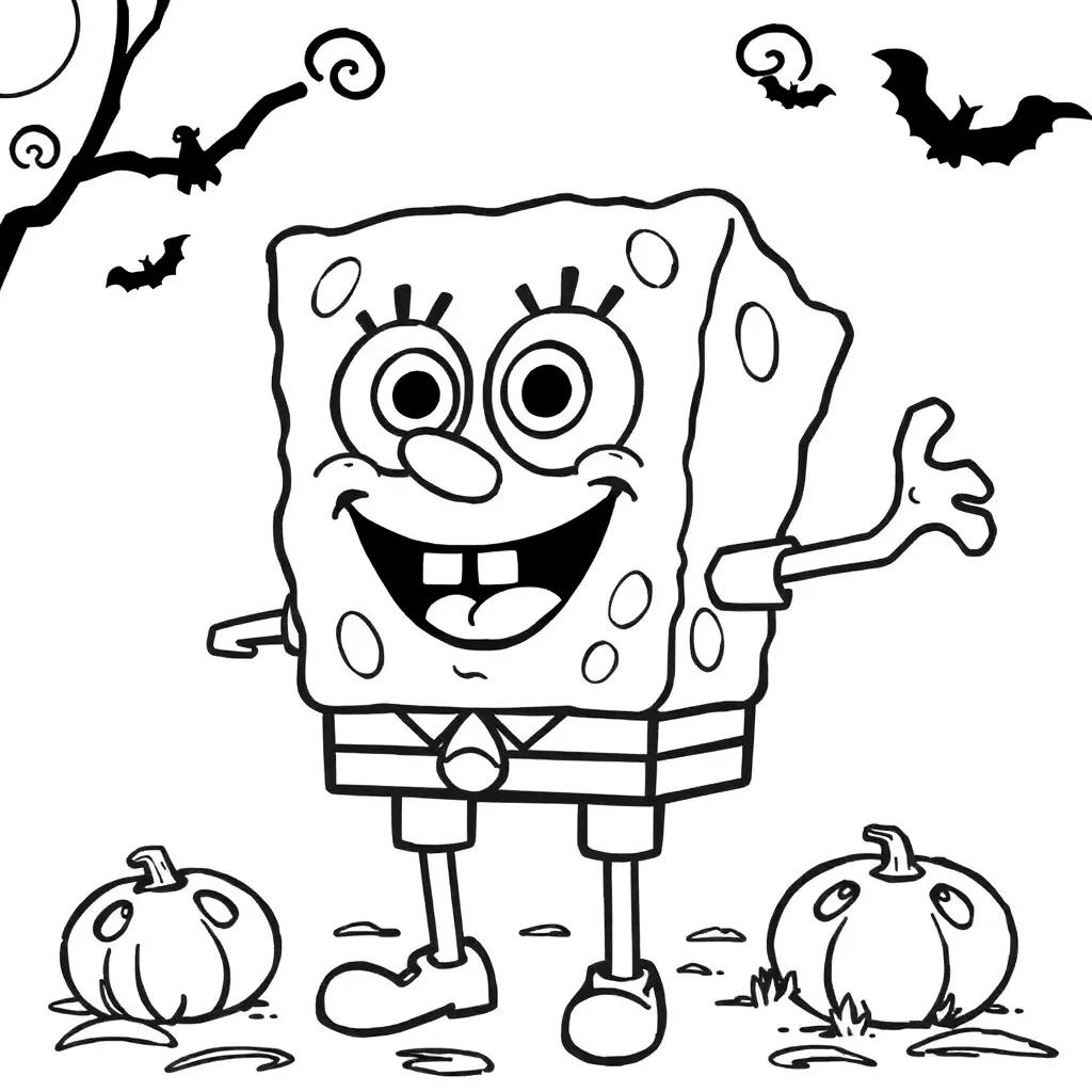 Spongebob Halloween Coloring Pages
