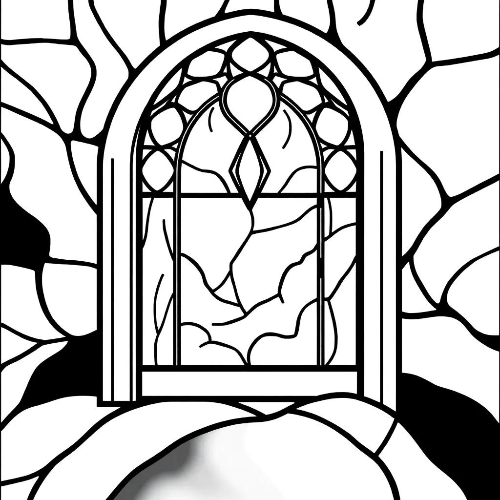Stained Glass Window Coloring Page
