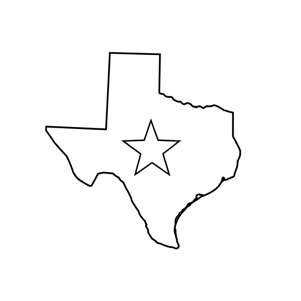 State Of Texas Coloring Page