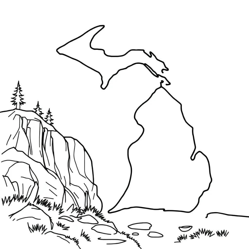 State Of Michigan Coloring Pages