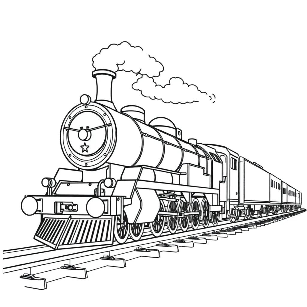 Steam Train Coloring Pages