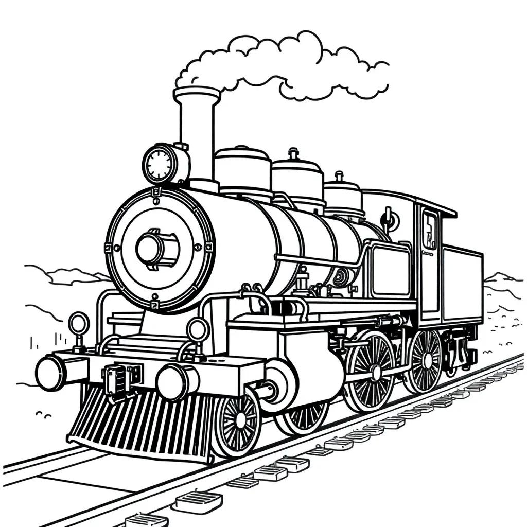 Steam Engine Coloring Page