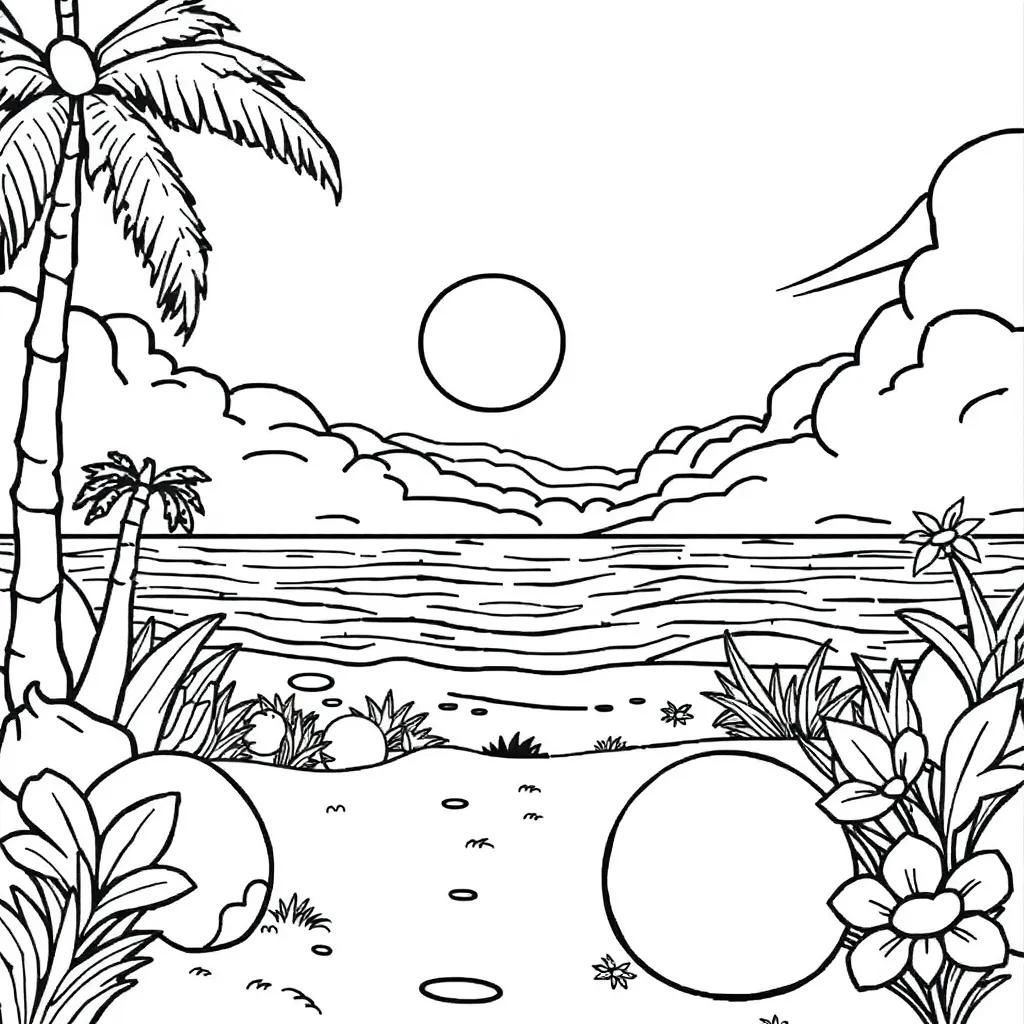 Summer Theme Coloring Pages