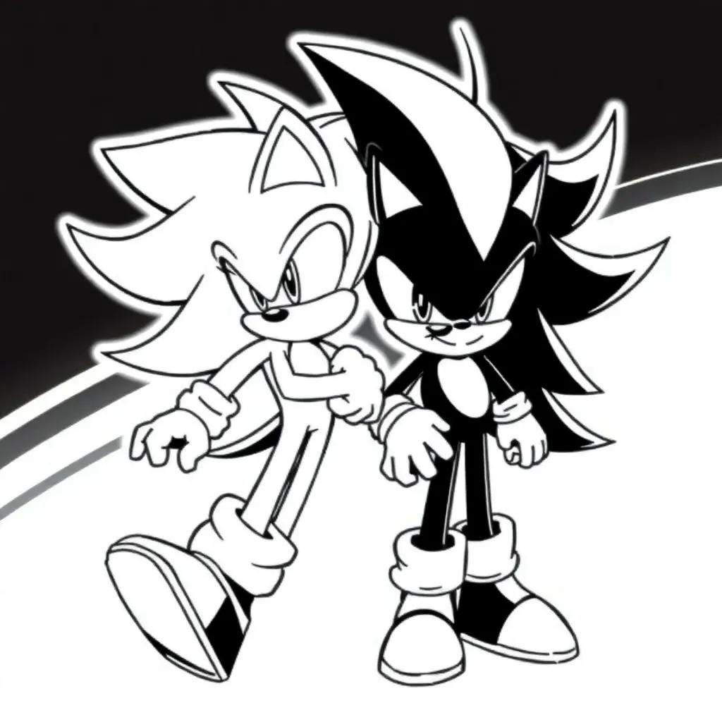 Super Sonic Sonic Vs Shadow Coloring Pages