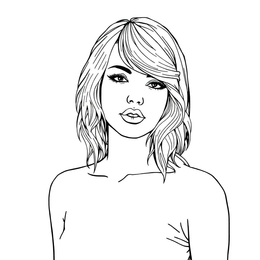 Taylor Swift Coloring Page Free