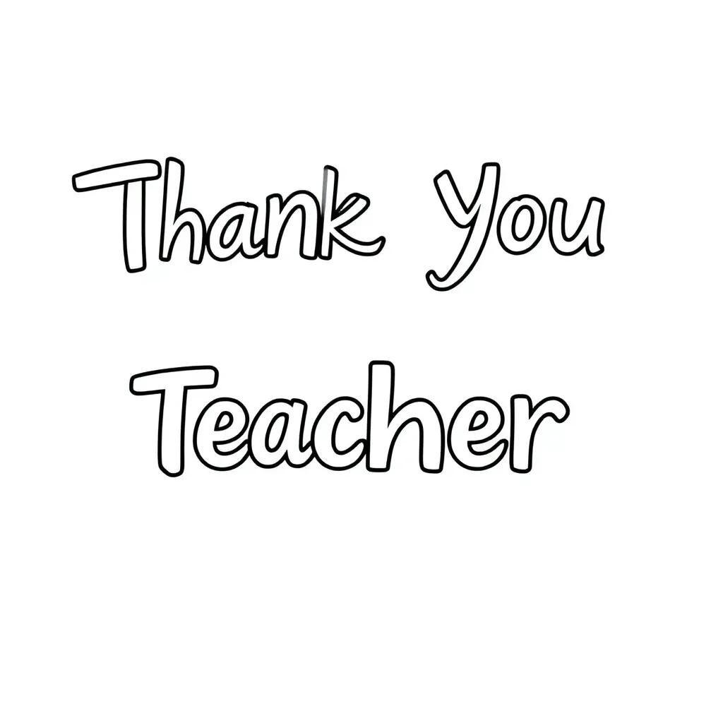 Thank You Teacher Coloring Page