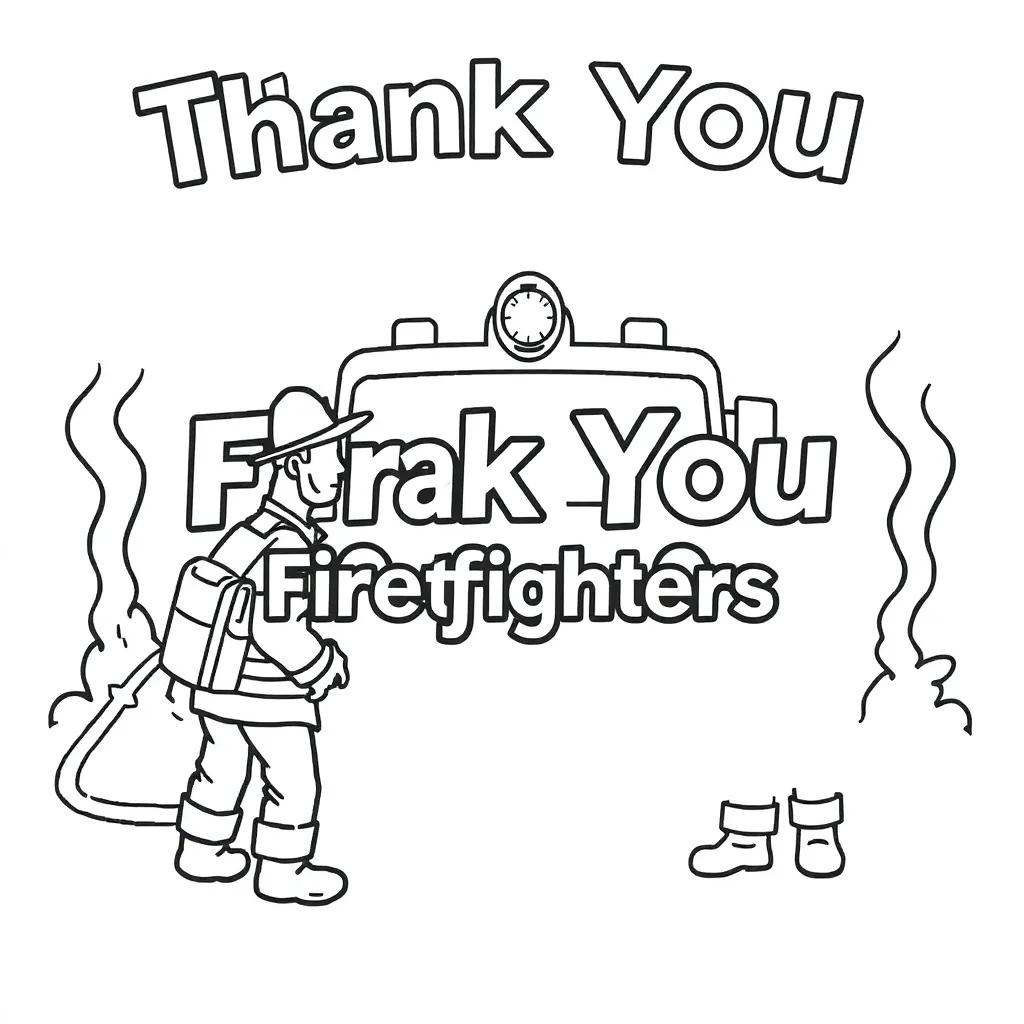 Thank You Firefighters Coloring Page Thank You Firefighters Coloring Page