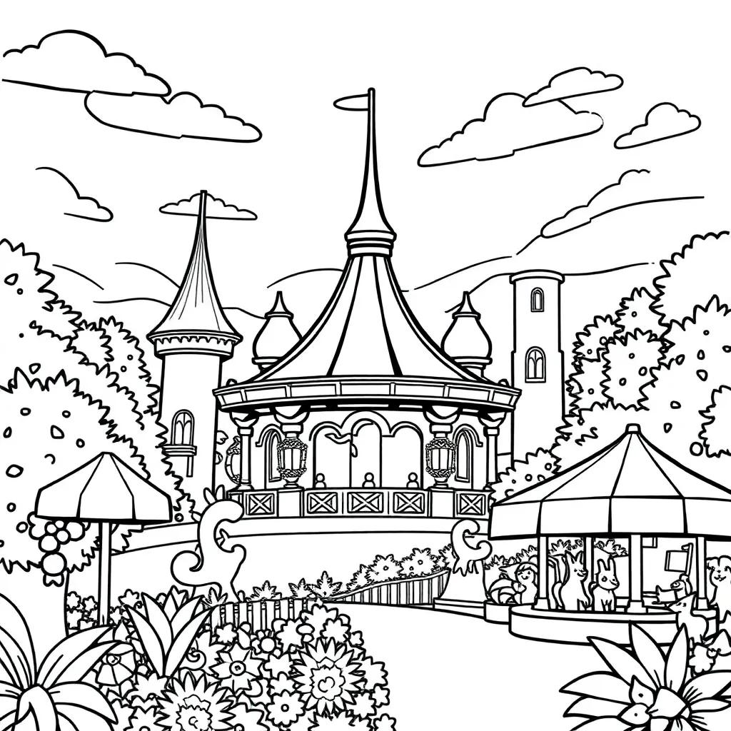 Theme Park Coloring Pages