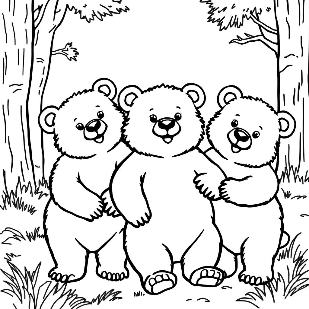 Three Little Bears Coloring Pages