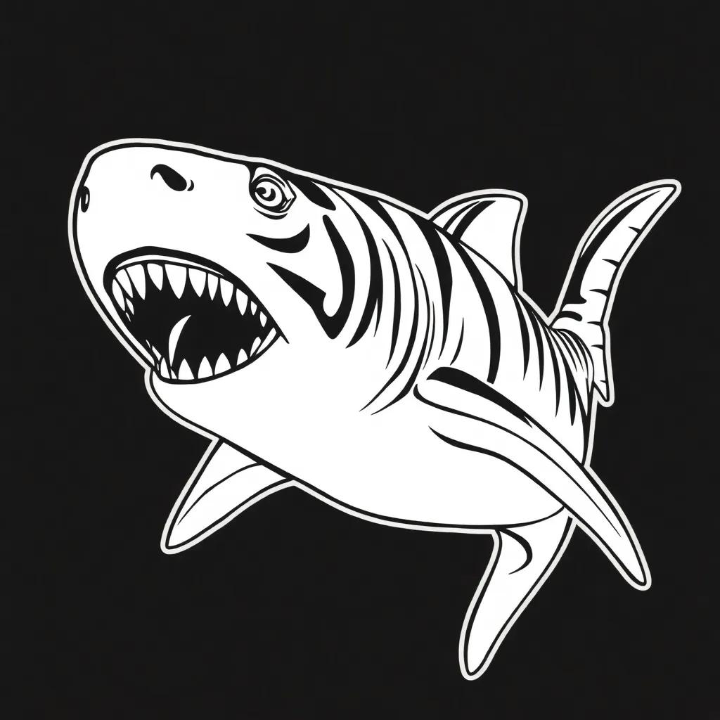 Tiger Shark Coloring Page Tiger Shark Coloring Page
