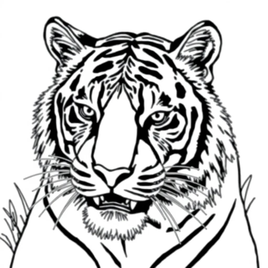 Tiger Coloring Page Free