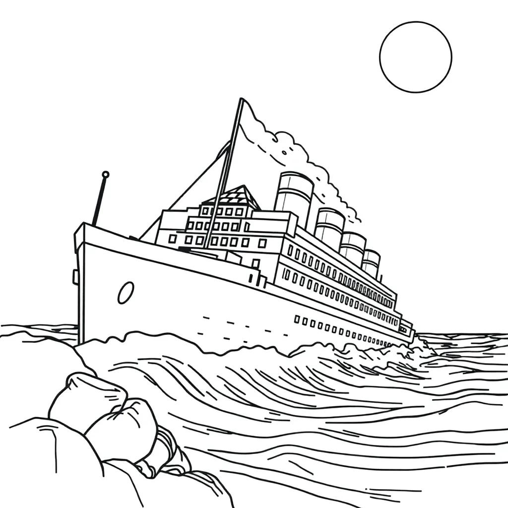 Titanic Sinking Coloring Pages
