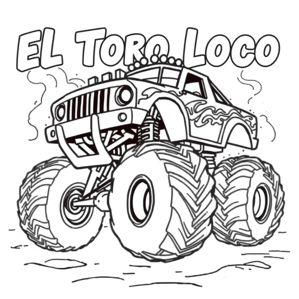 El Toro Loco Monster Truck Coloring Page