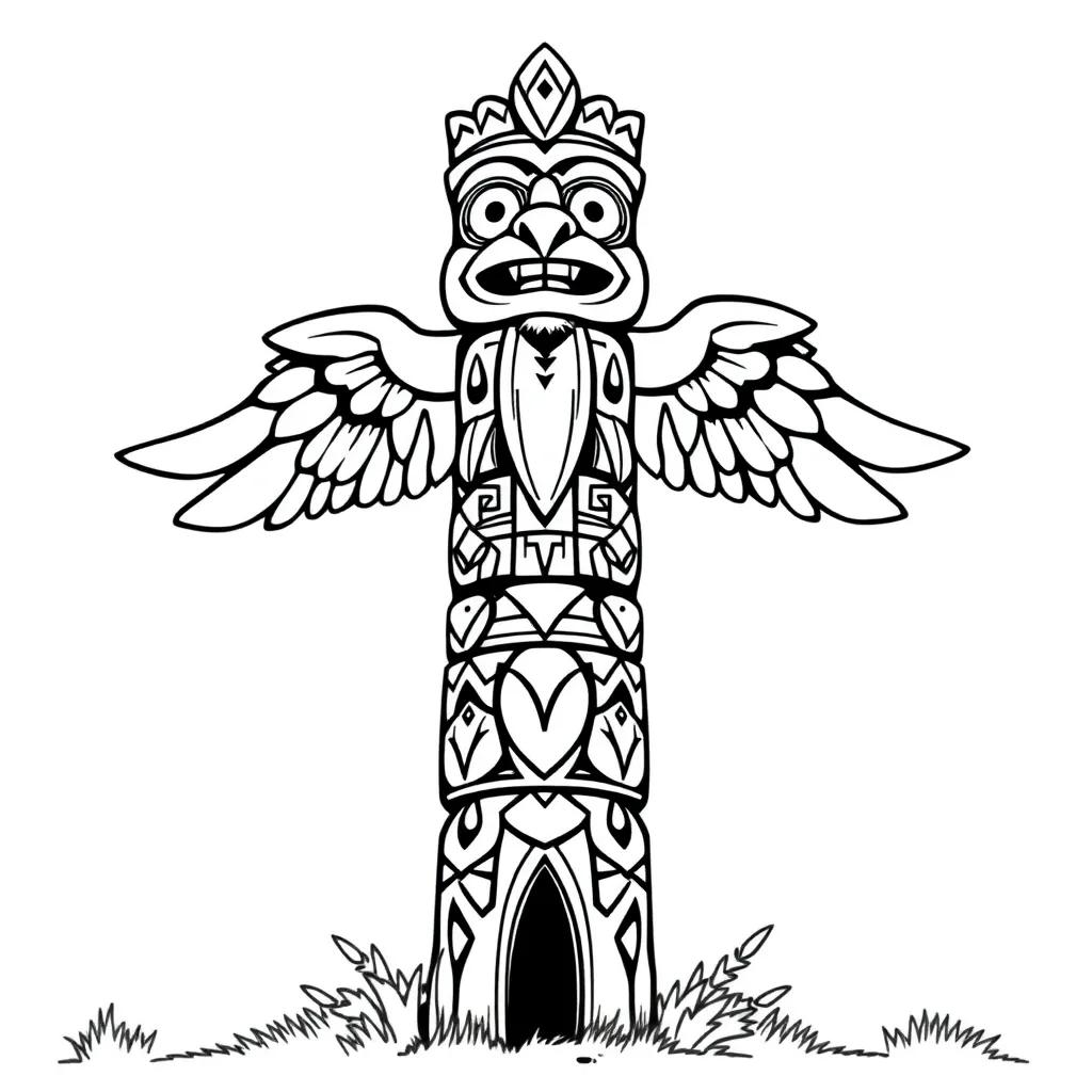 Totem Pole Coloring Pages