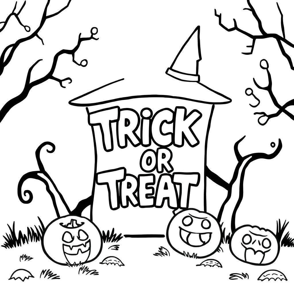 Trick Or Treat Coloring Page