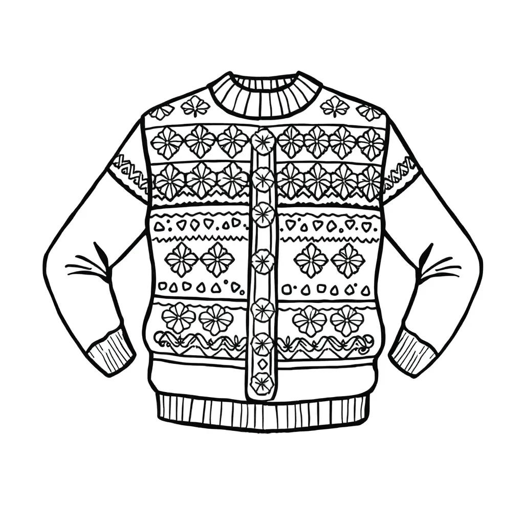 Ugly Christmas Sweater Coloring Page
