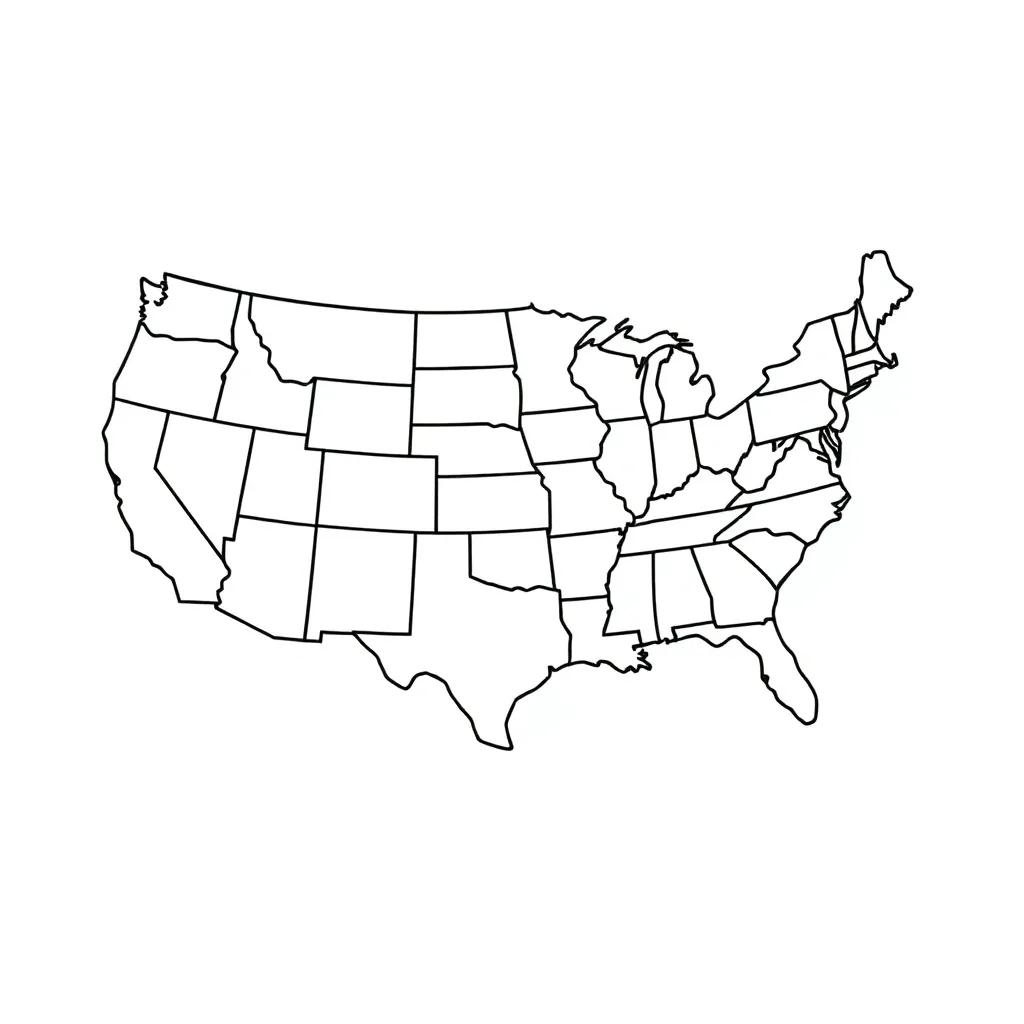 United States Of America Coloring Page