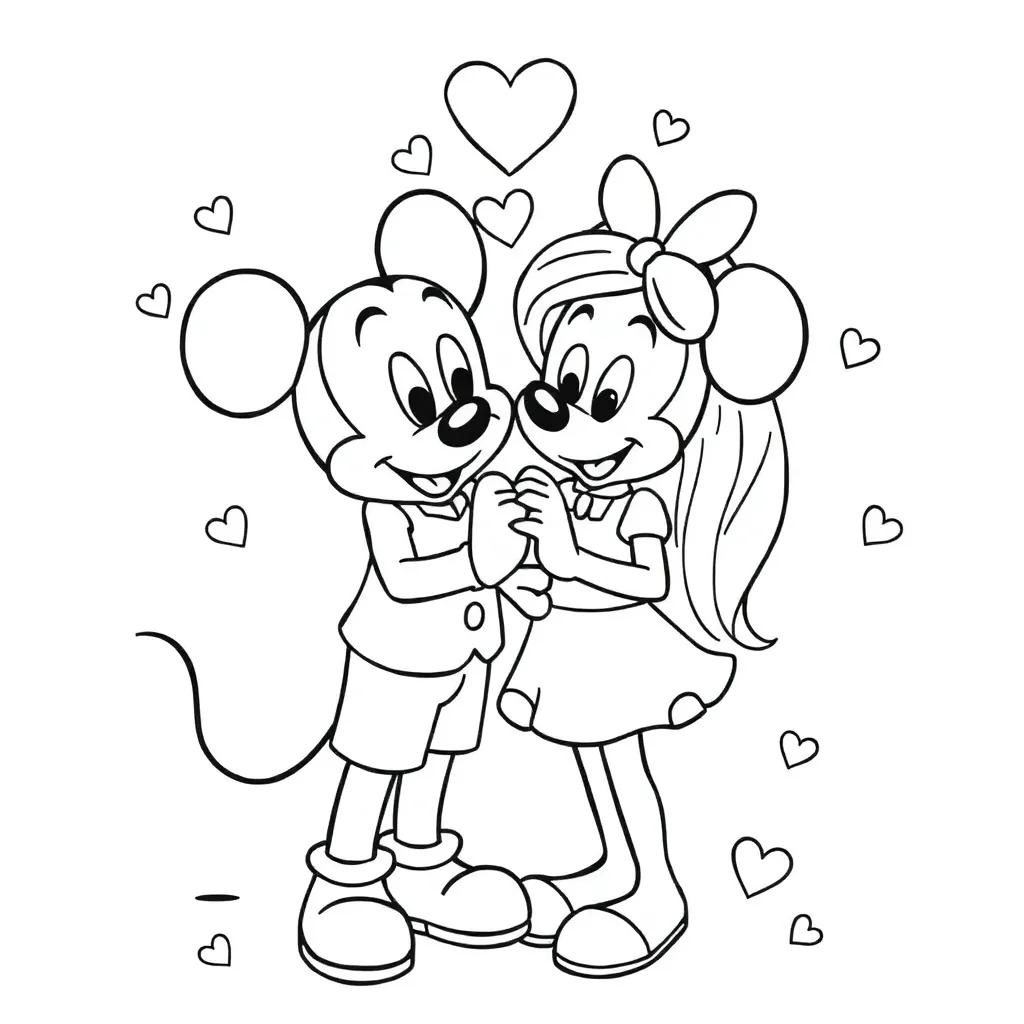 Valentines Disney Coloring Pages