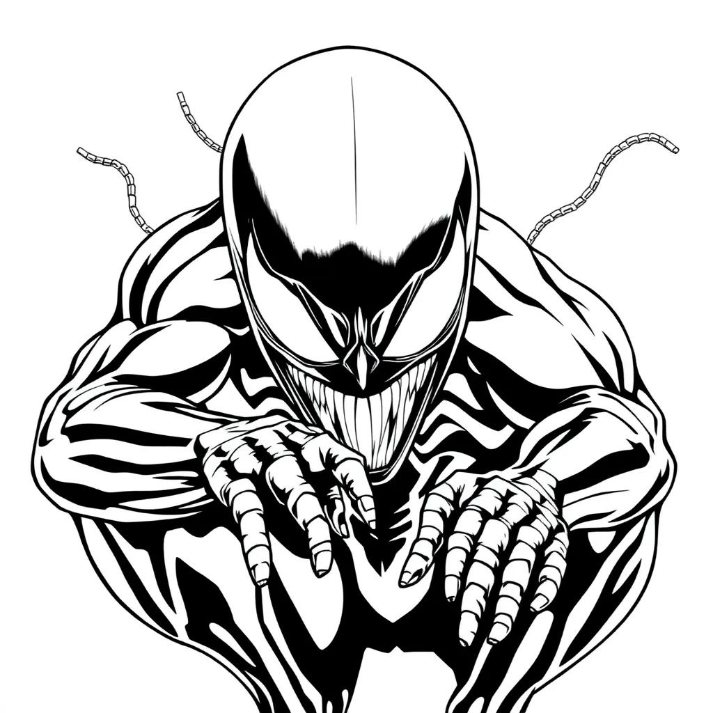 Venom And Spiderman Coloring Page