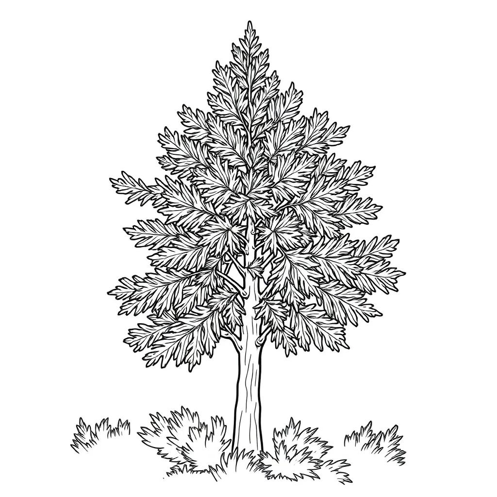 Western Red Cedar Coloring Page