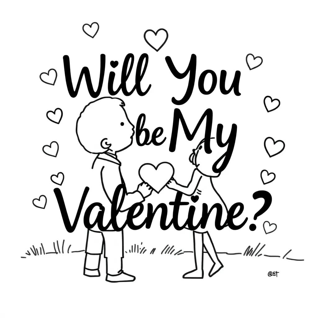 Will You Be My Valentine Coloring Pages