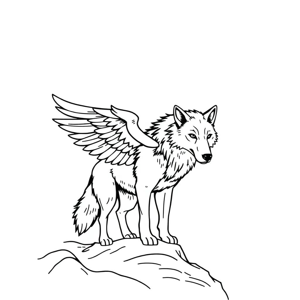 Wolf With Wings Coloring Pages Wolf With Wings Coloring Pages