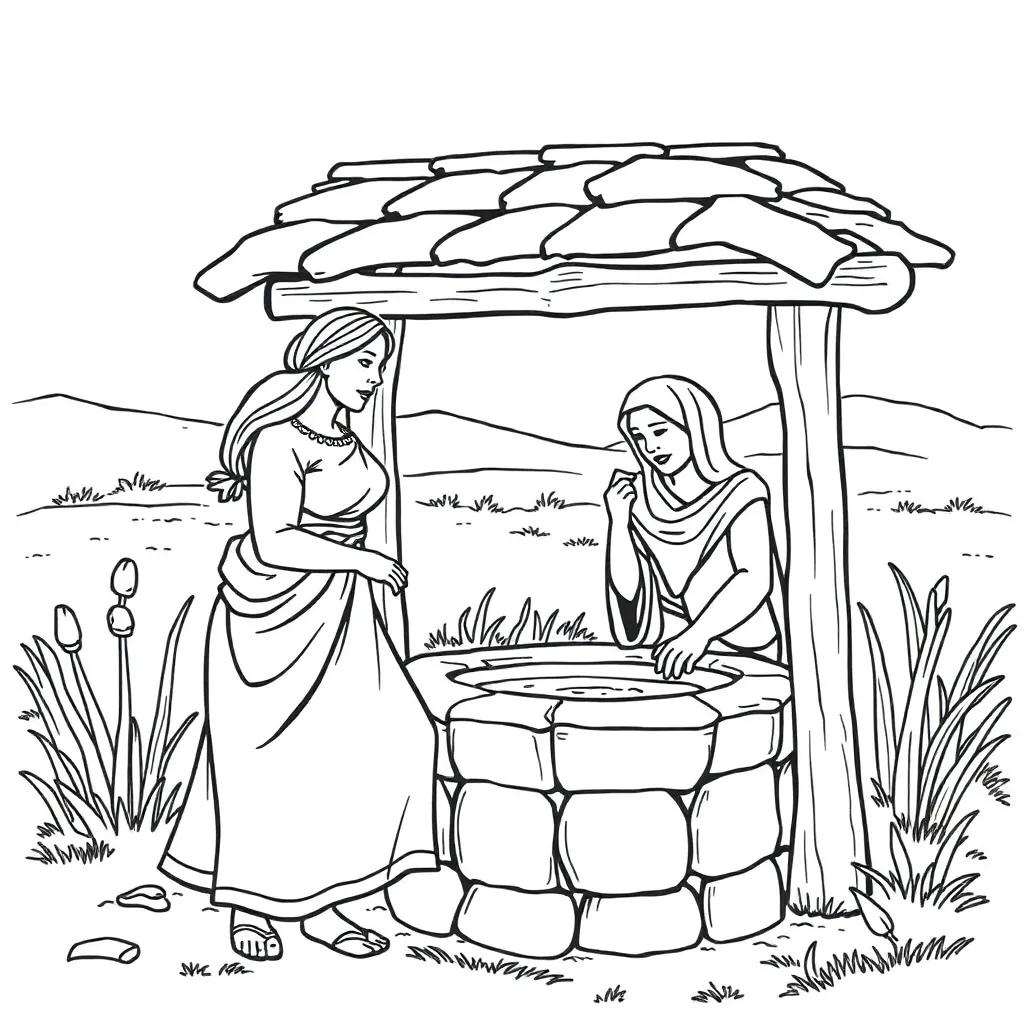 The Woman At The Well Coloring Page The Woman At The Well Coloring Page