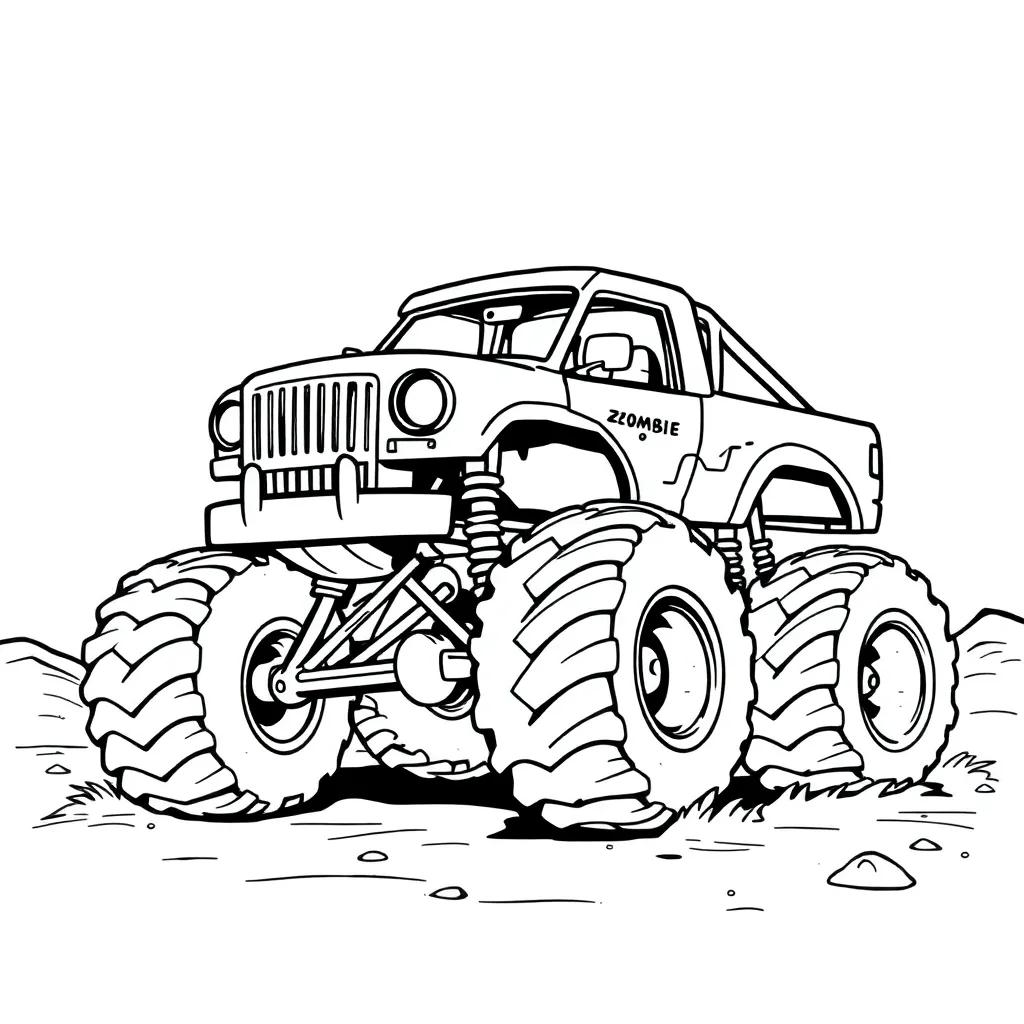 Zombie Monster Truck Coloring Page